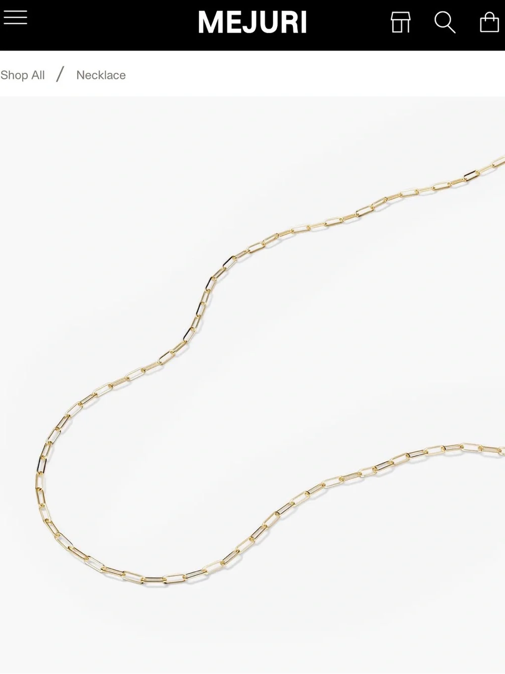 10k Mejuri Gold Paperclip Link Necklace